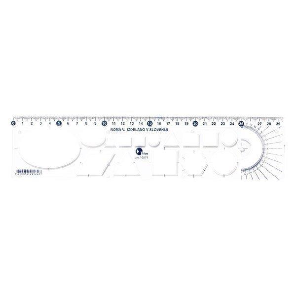 Sablon vonalzó OPTIMA átlátszó 30cm