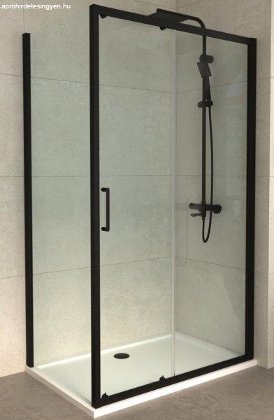 Oldalfal COPEN ATLAS BLACK 700x1950 mm sötétített víztiszta üveg, fekete
keret, 6 mm
