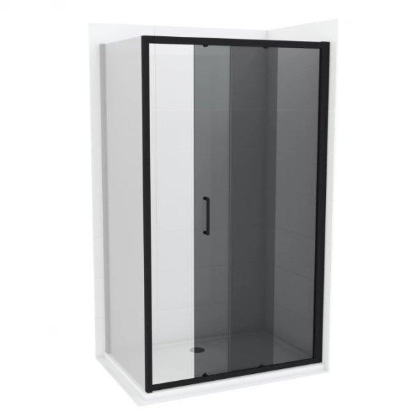 Tolóajtós zuhanyajtó ATLAS BLACK 1400x1950 mm sötétített víztiszta üveg,
fekete keret, 6 mm