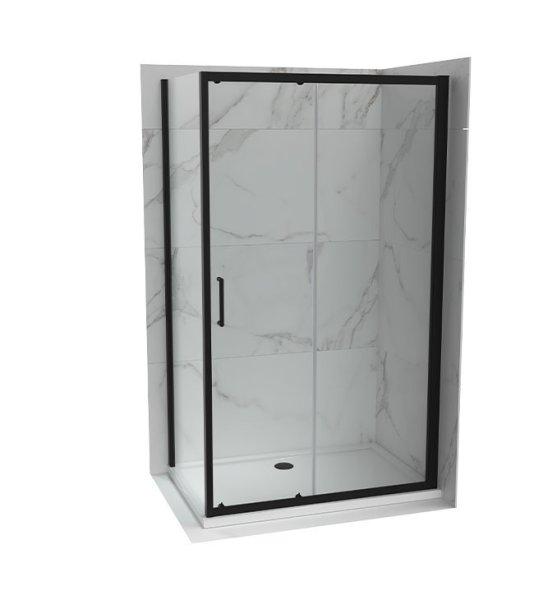 Oldalfal COPEN ATLAS PRO 700x1950 mm víztiszta üveg, matt fekete keret, 6 mm