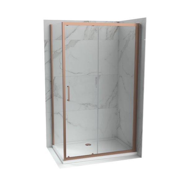 Oldalfal COPEN ATLAS PRO 900x1950 mm víztiszta üveg, rose gold keret, 6 mm