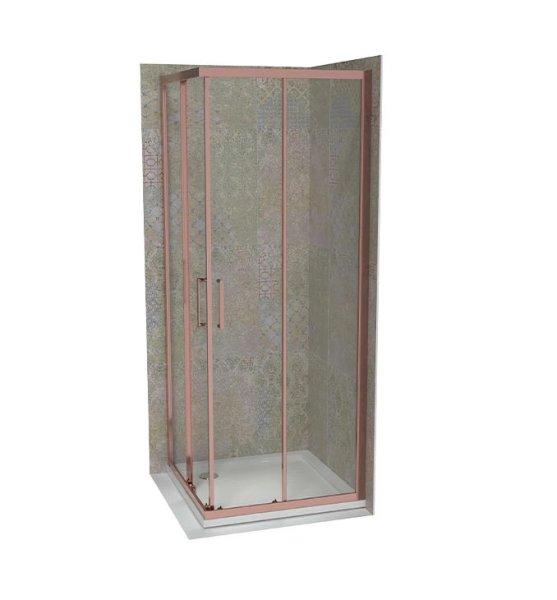 Zuhanykabin COPEN ATLAS PRO 900x900x1950 mm víztiszta üveg, rose gold keret, 6
mm