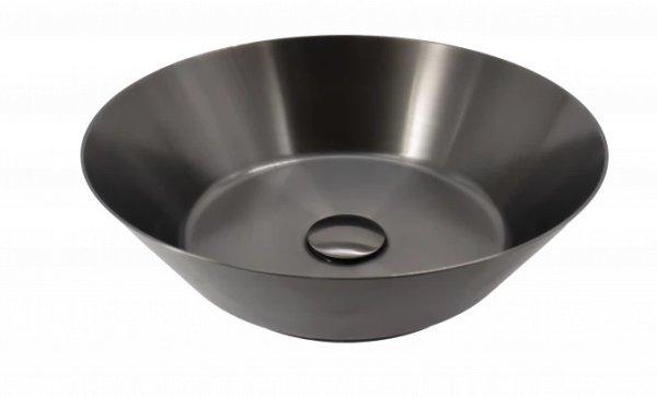 Felső beépítésű fém mosdó COPEN, 400x125 mm, gunmetal