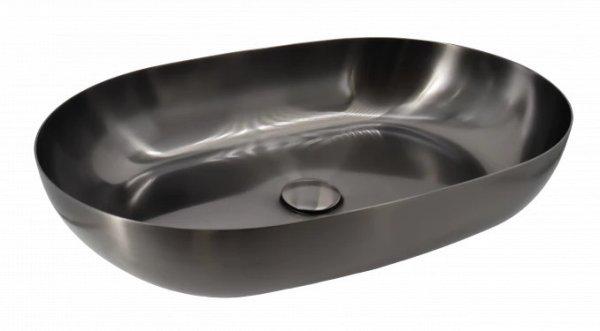 Felső beépítésű fém mosdó COPEN, 555x380x125 mm, gunmetal