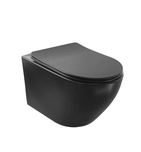 Fali WC COPEN TORNADO, duroplast soft close WC ülőkével, matt fekete