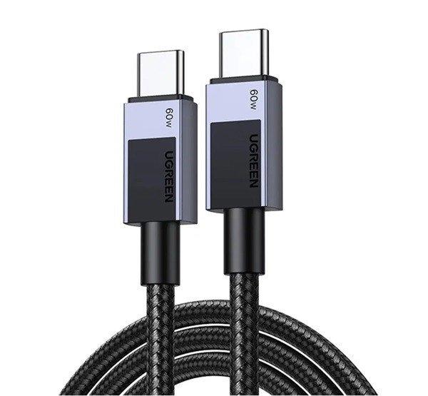 UGREEN L524 adatkábel (Type-C - Type-C, 60W, PD gyorstöltő, 100cm,
cipőfűző) SÖTÉTSZÜRKE
