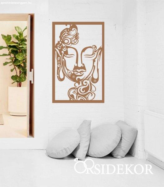 Buddha fej falikép fából
