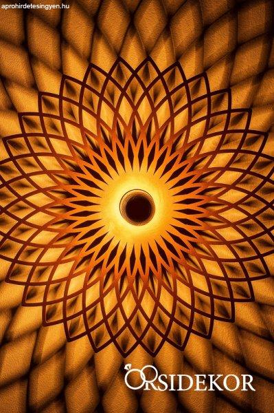 Mandala árnyékvető fali lámpatest fából