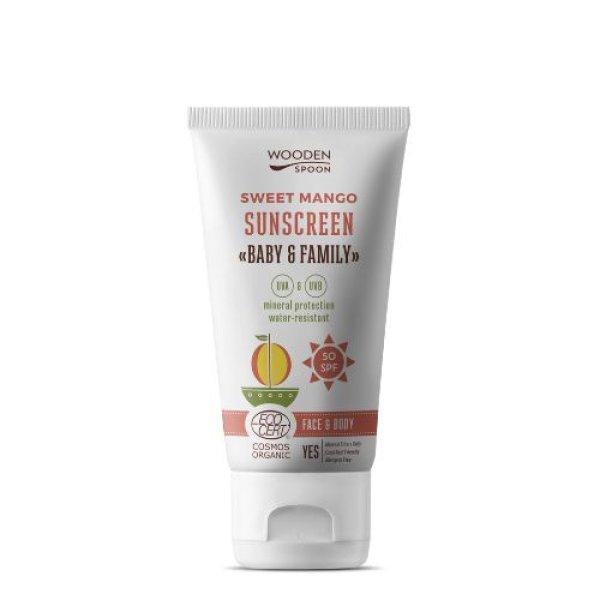 WoodenSpoon Fényvédő tej Mango Baby & Family SPF 50 (Sun Lotion) 150 ml