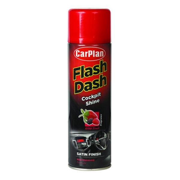 Műszerfalápoló, selyemfényű hab spray erdei gyümölcs illattal 500 ml
CarPlan Flash Dash Satin Wild Fruits