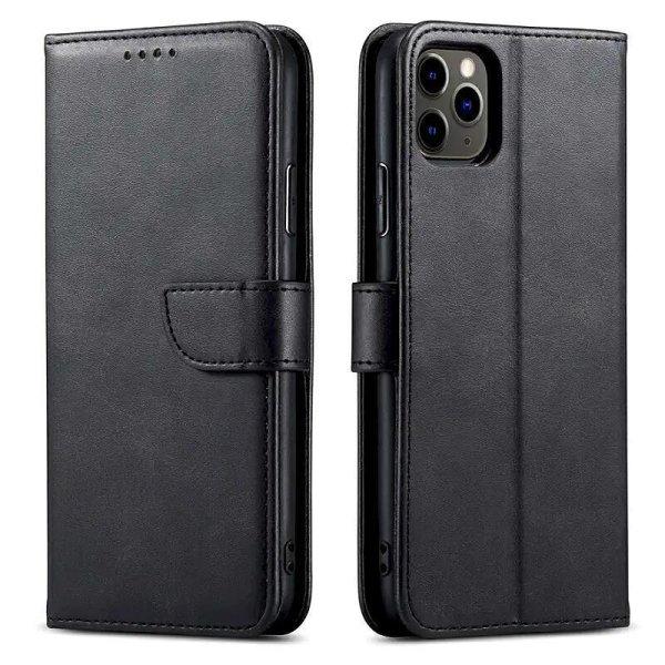 Marva Wallet Honor 400 Lite oldalra nyíló ökobőr könyvtok szilikon
belsővel fekete