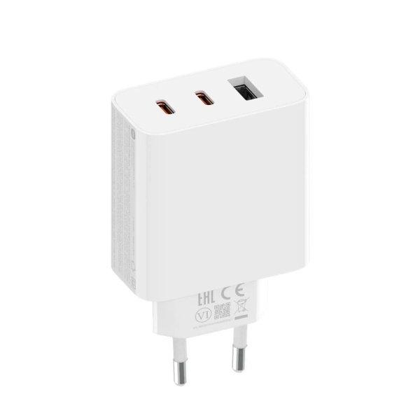 Bliszteres Xiaomi 2C1A (BHR7493EU) GaN gyári hálózati 2x USB-C 1x USB-A
fehér töltőfej 67W 6A