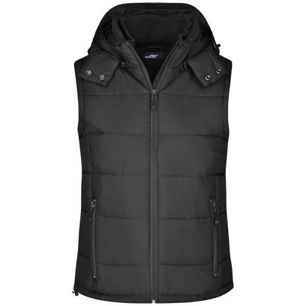 James & Nicholson (Daiber) Női téli kapucnis mellény JN1005 - Fekete | 2XL