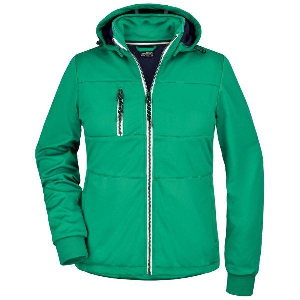 James & Nicholson (Daiber) Női sportos softshell kabát JN1077 - Írzöld /
sötétkék / fehér | 2XL