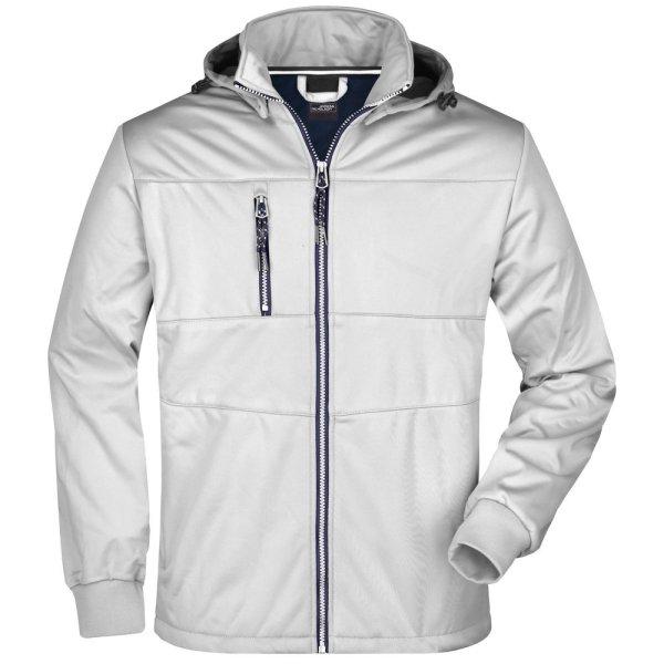 James & Nicholson (Daiber) Férfi sportos softshell kabát JN1078 - Fehér /
fehér / sötétkék | 3XL