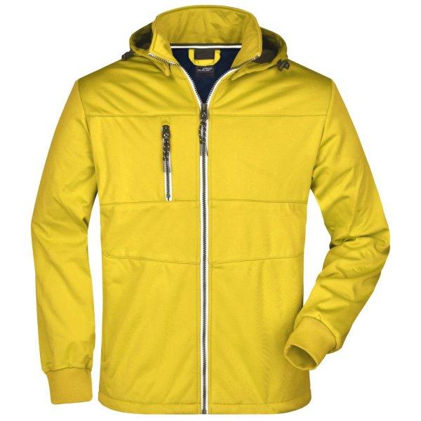 James & Nicholson (Daiber) Férfi sportos softshell kabát JN1078 - Napsárga /
sötétkék / fehér | 2XL