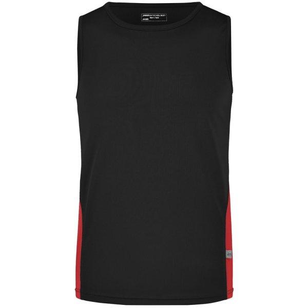 James & Nicholson (Daiber) Férfi sportos trikó JN305 - Fekete / piros | 2XL