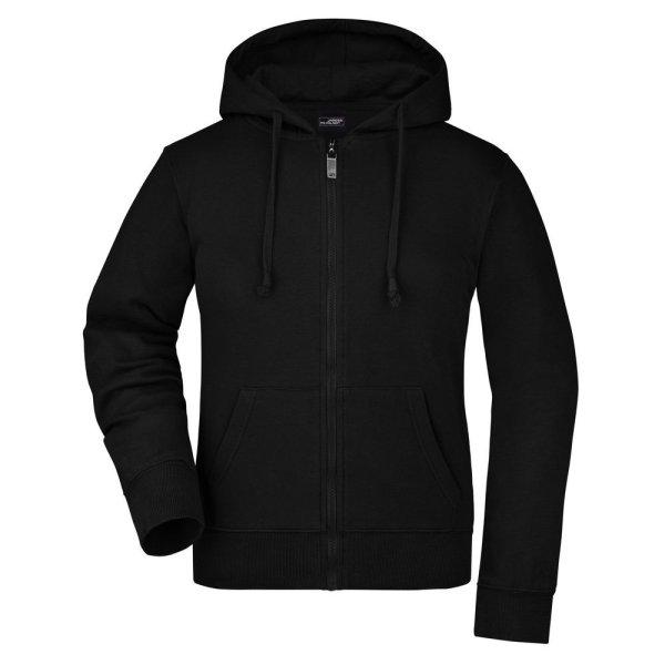 James & Nicholson (Daiber) Női cipzáros kapucnis felső JN053 - Fekete | 2XL