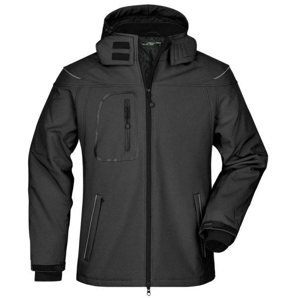 James & Nicholson (Daiber) Férfi téli softshell kabát JN1000 - Fekete | 2XL