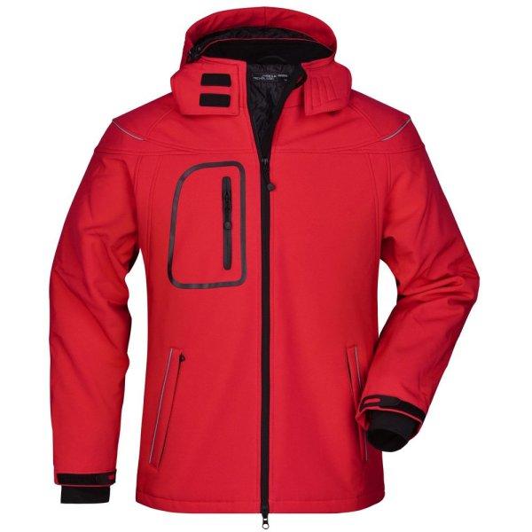 James & Nicholson (Daiber) Férfi téli softshell kabát JN1000 - Piros | 2XL