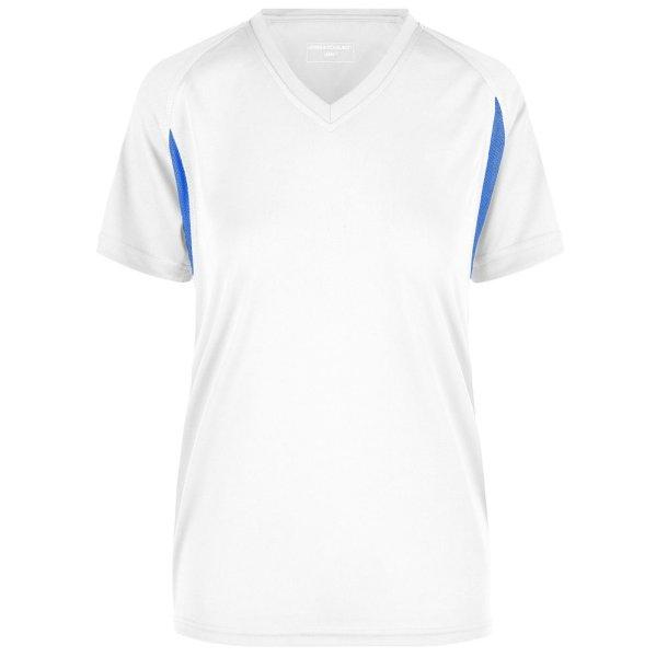 James & Nicholson (Daiber) Női sportos rövid ujjú póló JN316 - Fehér /
királykék | 2XL
