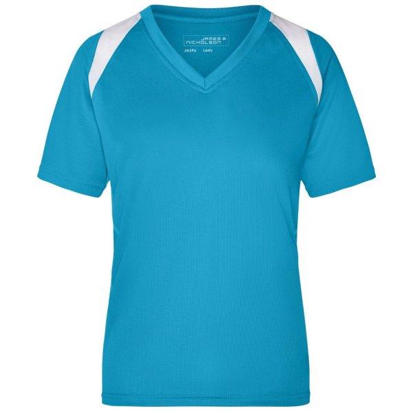 James & Nicholson (Daiber) Női rövid ujjú futó póló JN396 - Türkiz /
fehér | 2XL