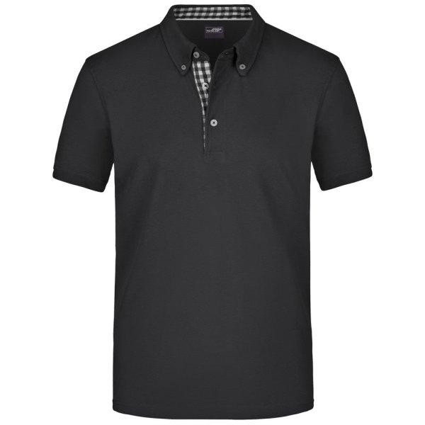 James & Nicholson (Daiber) Elegáns férfi galléros póló JN964 - Fekete /
fekete / fehér | 3XL