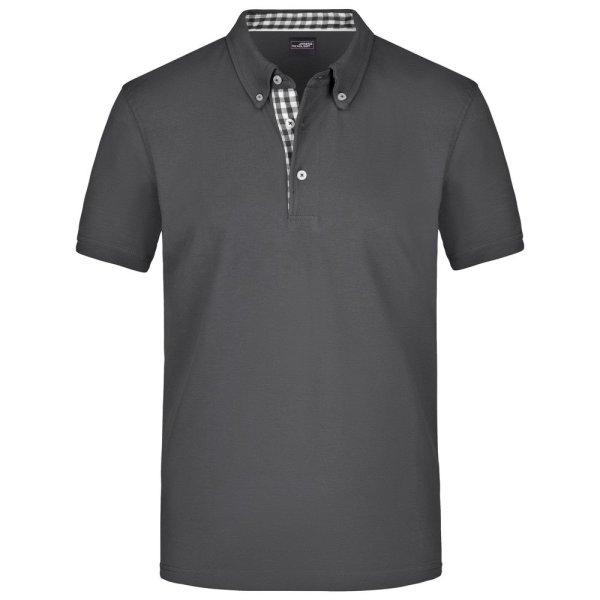 James & Nicholson (Daiber) Elegáns férfi galléros póló JN964 -
Grafitszürke / grafitszürke / fehér | 2XL