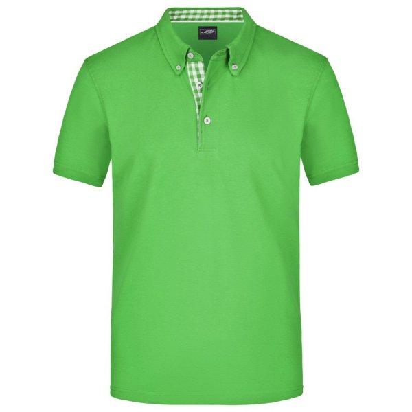 James & Nicholson (Daiber) Elegáns férfi galléros póló JN964 - Limezöld /
limezöld / fehér | 3XL