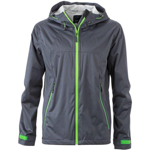 James & Nicholson (Daiber) Férfi softshell kapucnis kabát JN1098 -
Acélszürke / zöld | 2XL