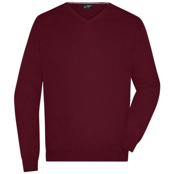 James & Nicholson (Daiber) Férfi pamut pulóver JN659 - Bordeaux | 3XL