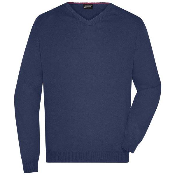 James & Nicholson (Daiber) Férfi pamut pulóver JN659 - Sötétkék | 3XL