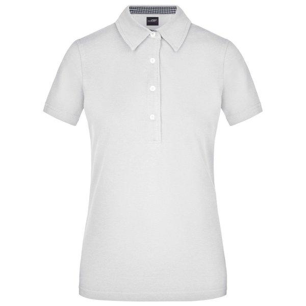 James & Nicholson (Daiber) Elegáns női galléros póló JN969 - Fehér /
sötétkék / fehér | 2XL