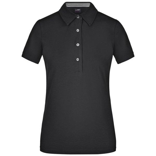 James & Nicholson (Daiber) Elegáns női galléros póló JN969 - Fekete /
fekete / fehér | 2XL
