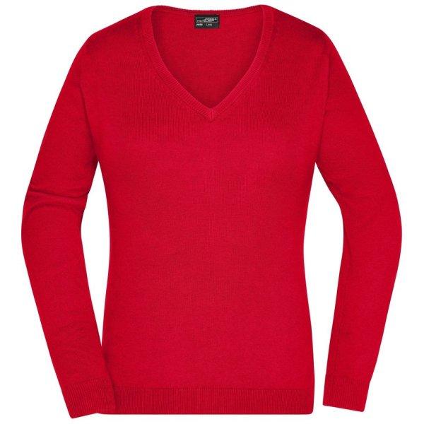 James & Nicholson (Daiber) Női pamut pulóver JN658 - Piros | 2XL
