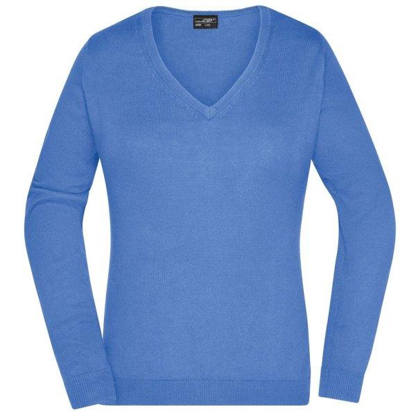 James & Nicholson (Daiber) Női pamut pulóver JN658 - Jégkék | 2XL