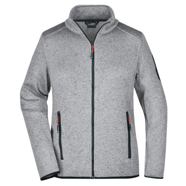 James & Nicholson (Daiber) Női felső kötött fleeceből JN761 -
Világosszürke melírozott / piros | 2XL