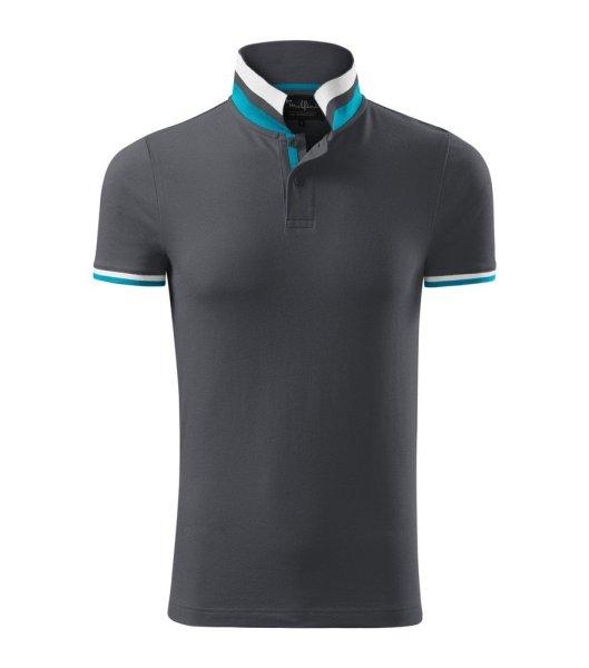 MALFINI Férfi galléros póló Collar Up - Világos antracit | 3XL