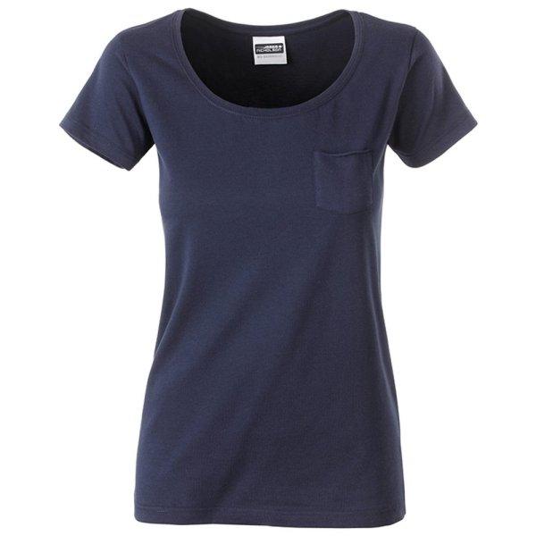 James & Nicholson (Daiber) Női biopamut póló 8003 - Sötétkék | 2XL