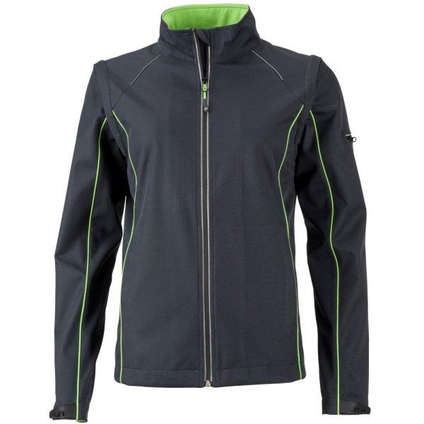 James & Nicholson (Daiber) Női softshell kabát 2v1 JN1121 - Acélszürke /
zöld | 2XL