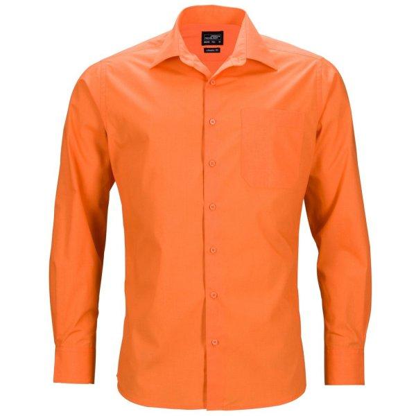 James & Nicholson (Daiber) Férfi hosszú ujjú ing JN642 - Narancssárga | 4XL