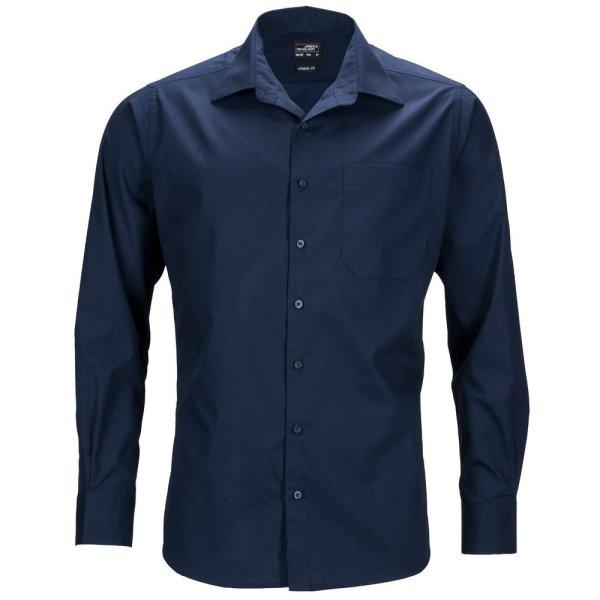 James & Nicholson (Daiber) Férfi hosszú ujjú ing JN642 - Sötétkék | 3XL