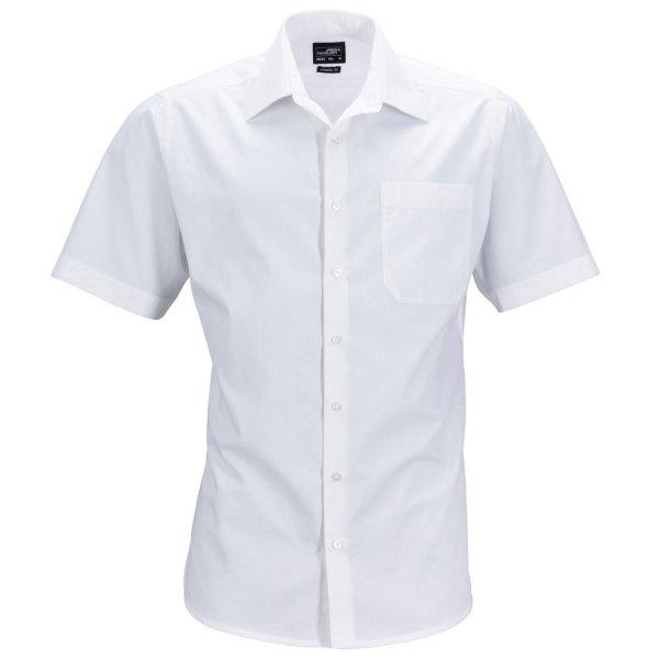 James & Nicholson (Daiber) Férfi rövid ujjú ing JN644 - Fehér | 5XL