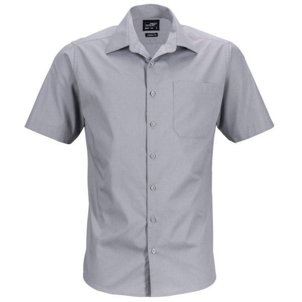 James & Nicholson (Daiber) Férfi rövid ujjú ing JN644 - Acélszín | 5XL