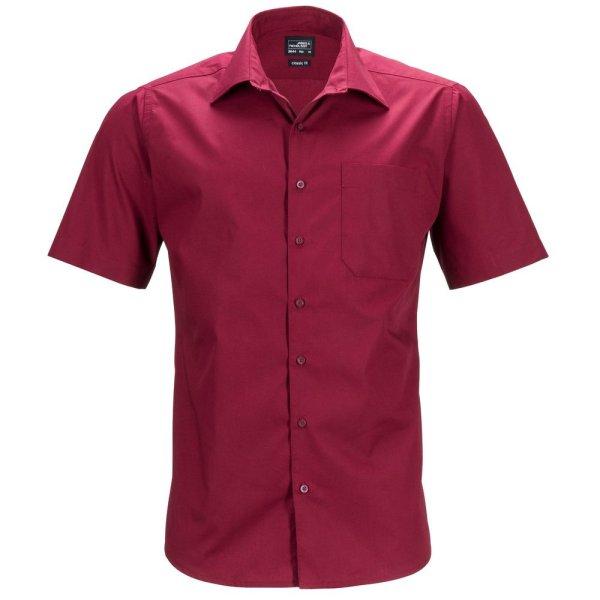 James & Nicholson (Daiber) Férfi rövid ujjú ing JN644 - Borvörös | 2XL
