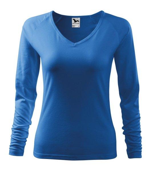MALFINI Női hosszú újjú póló Elegance - Azúrkék | 2XL