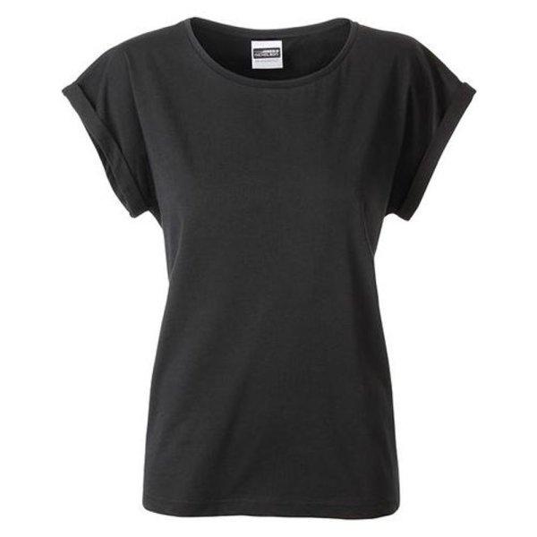 James & Nicholson (Daiber) Női lezser biopamut póló 8005 - Fekete | 2XL