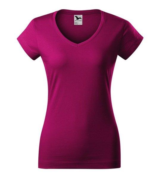 MALFINI Női póló Fit V-neck - Világos fuksziaszín | 2XL