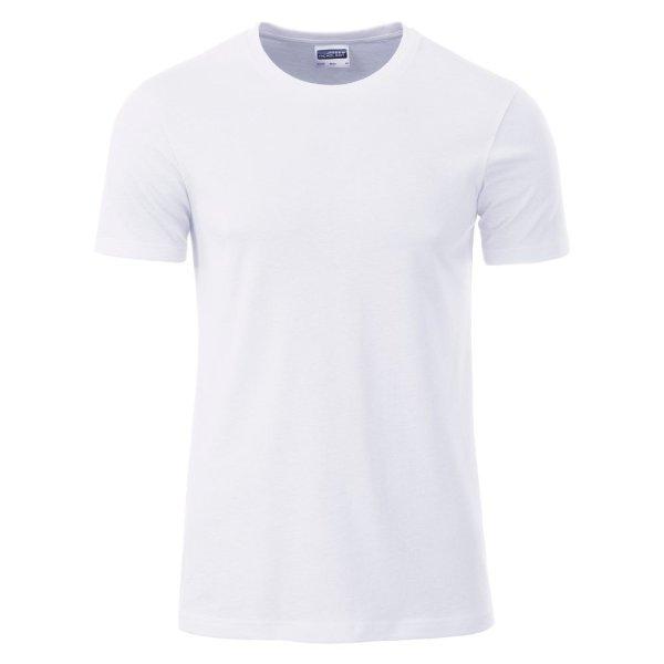 James & Nicholson (Daiber) Klasszikus férfi biopamut póló 8008 - Fehér | 3XL