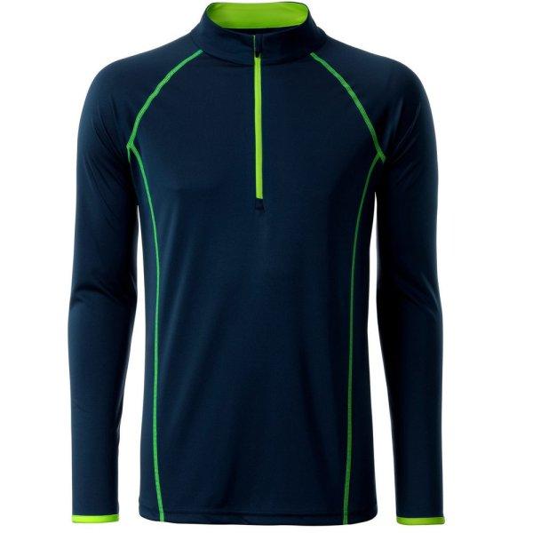 James & Nicholson (Daiber) Férfi funkcionális hosszú ujjú felső JN498 -
Sötétkék / élénk sárga | 2XL